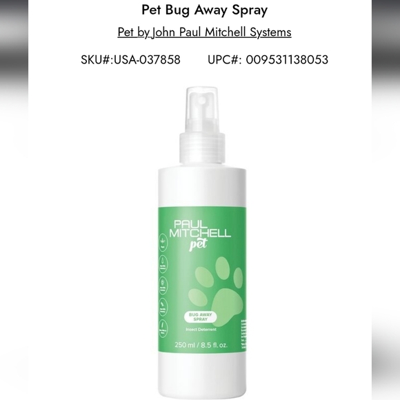 Paul Mitchell Other - NEW Paul Mitchell Pet Insect Deterrent Spray - Green